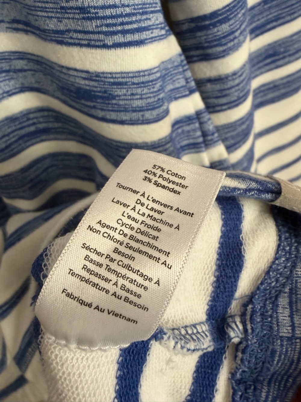 T by Talbots Striped Cowl Neck Pullover Sweater Petite Medium Blue White PM - Picture 4 of 9